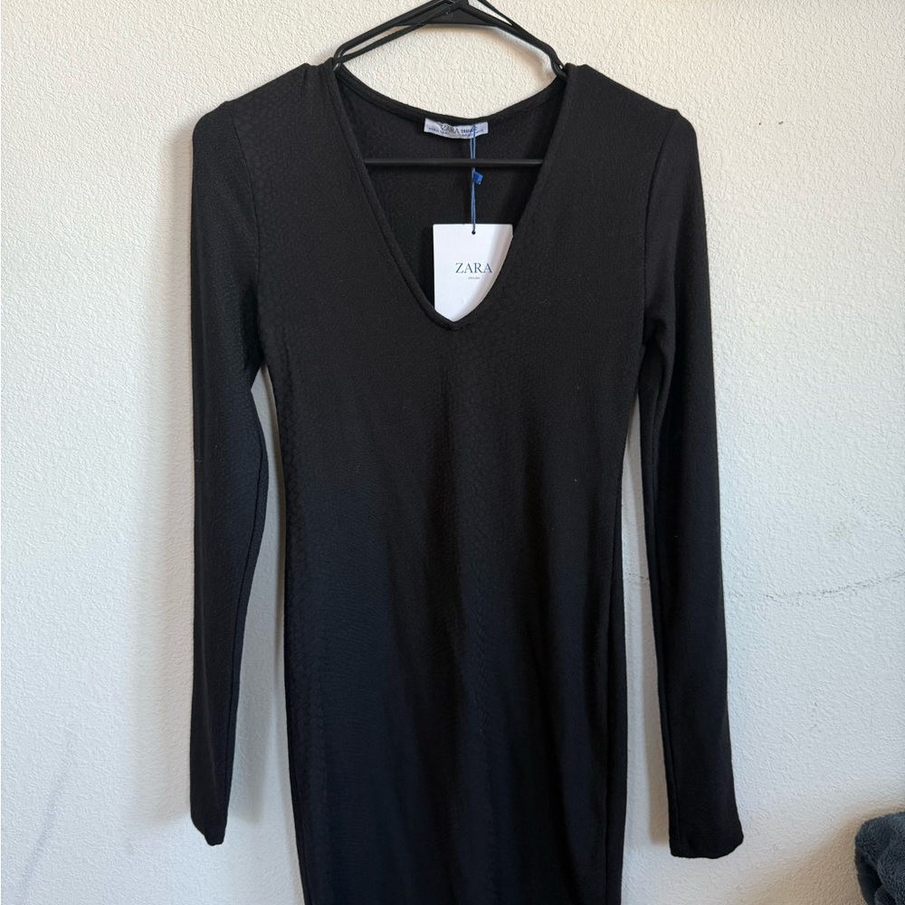 Zara Black Long Sleeve Dress